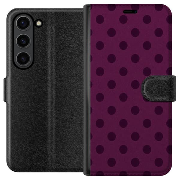 Kompatibelt Plånboksfodral till Samsung Galaxy S24 Plum Dots