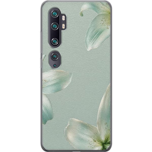 Kompatibel Mobilcover til Xiaomi Mi Note 10 Elegant design med mintgrønne liljer og harmoniske blomsterdetaljer