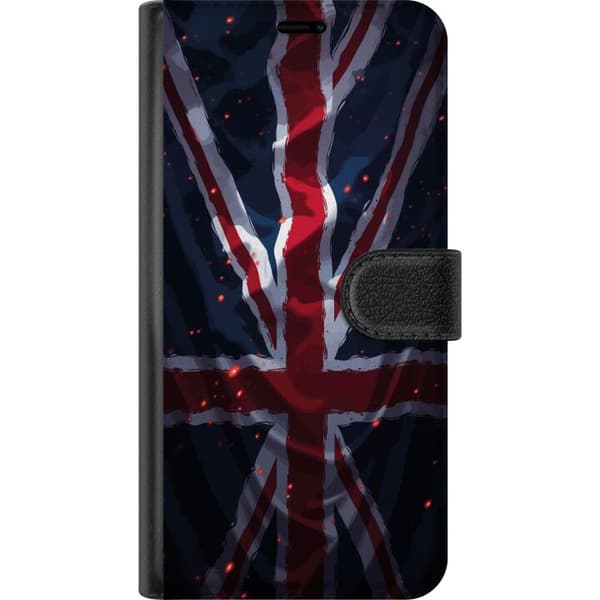 Kompatibelt Plånboksfodral till Google Pixel 8 Pro Union Jack i dramatisk röd, vit och blå design