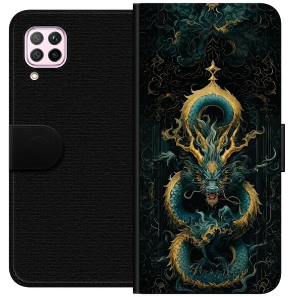 Kompatibel Tegnebogsetui til Huawei P40 lite Asiatisk drake