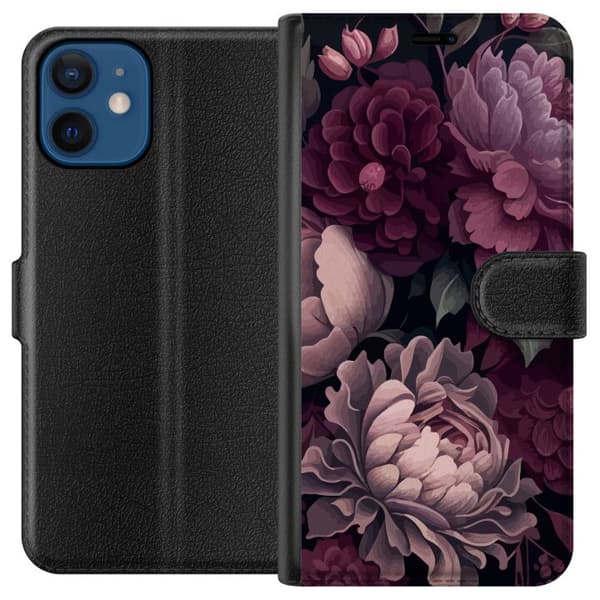 Yhteensopiva Lompakkokotelo Apple iPhone 12 mini Blommor