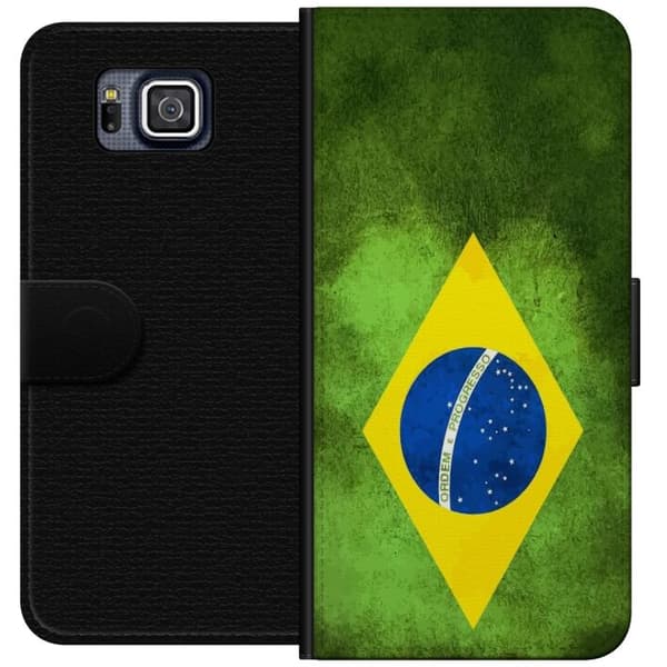 Kompatibelt Lommeboketui til Samsung Galaxy Alpha Brasiliansk flagg med rustikk tekstur