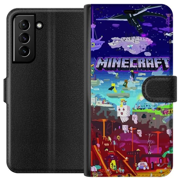 Kompatibel Tegnebogsetui til Samsung Galaxy S21+ 5G Minecraft