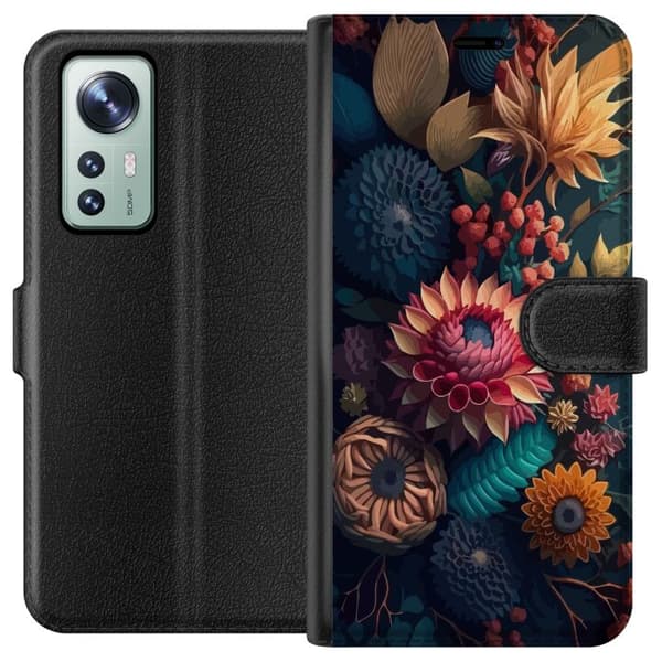 Kompatibel Tegnebogsetui til Xiaomi 12 Blommor
