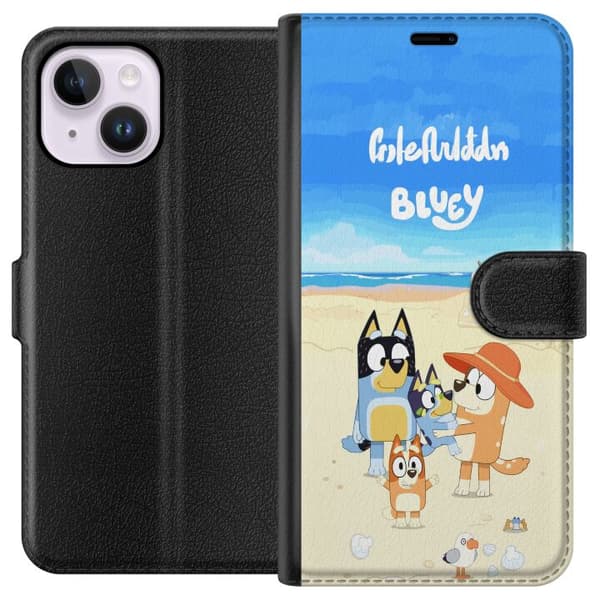 Kompatibel Tegnebogsetui til Apple iPhone 14 Plus Bluey