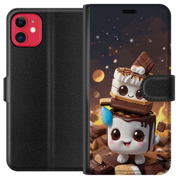 Kompatibel Tegnebogsetui til Apple iPhone 11 Sød dessertdesign med marshmallow