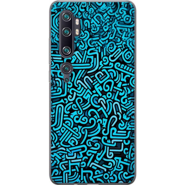 Kompatibelt Mobildeksel til Xiaomi Mi Note 10 Pro Blå abstrakt graffiti