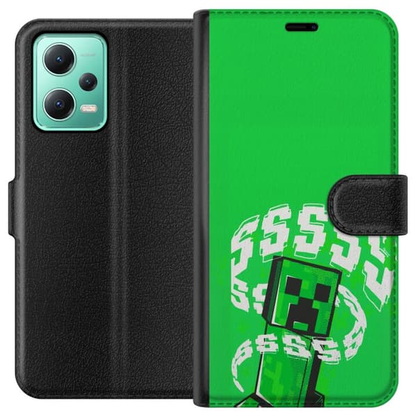 Kompatibel Tegnebogsetui til Xiaomi Redmi Note 12 Grön pixelfigur