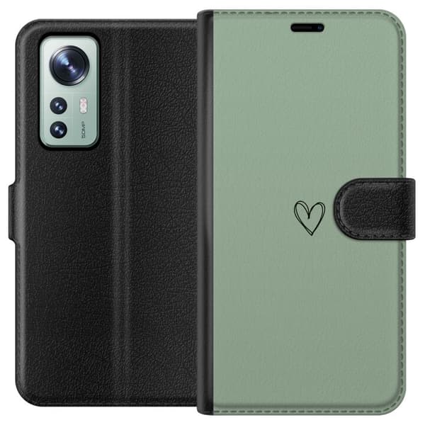 Kompatibel Tegnebogsetui til Xiaomi 12 Hjerte Grøn