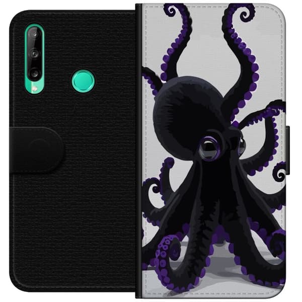 Kompatibel Tegnebogsetui til Huawei P40 lite E Svart bläckfisk