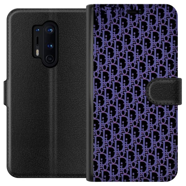 Kompatibelt Lommeboketui til OnePlus 8 Pro Moderneluksuriøst monogram i stilrent design