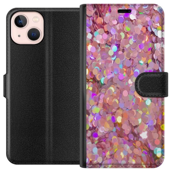 Kompatibelt Plånboksfodral till Apple iPhone 13 mini Rosa glitter