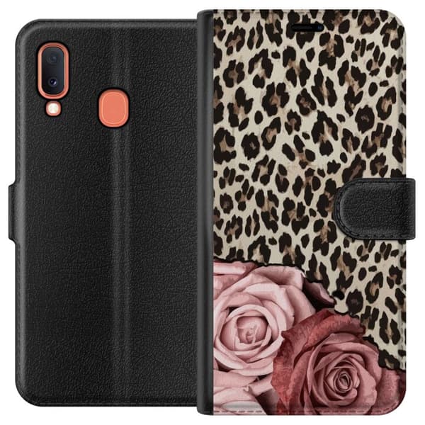 Kompatibelt Lommeboketui til Samsung Galaxy A20e Rosar og mønstre