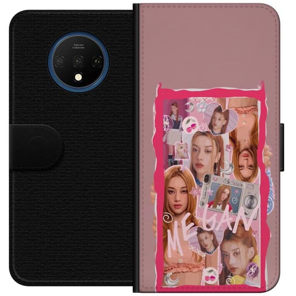 Kompatibel Tegnebogsetui til OnePlus 7T Megan rosa collage