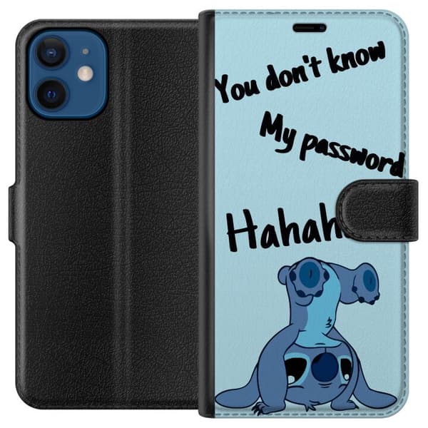Yhteensopiva Lompakkokotelo Apple iPhone 12 mini Stitch Text