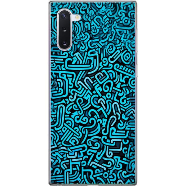 Kompatibelt Mobilskal till Samsung Galaxy Note10 Blå abstrakt graffiti