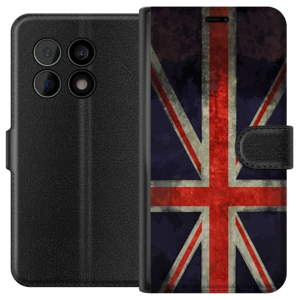Kompatibelt Plånboksfodral till OnePlus 10 Pro Brittisk flagga med rustik känsla