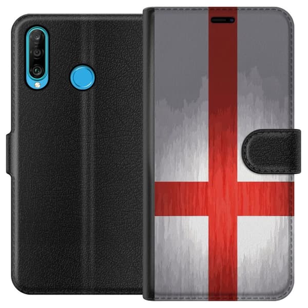Kompatibelt Plånboksfodral till Huawei P30 lite Englands flagga
