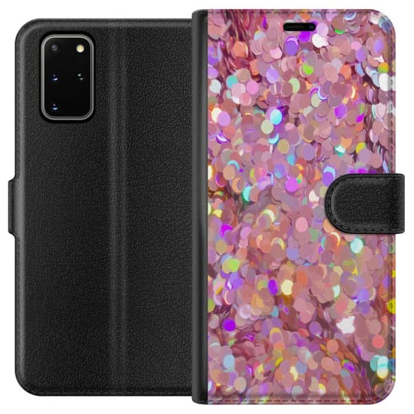 Kompatibelt Plånboksfodral till Samsung Galaxy S20+ Rosa glitter