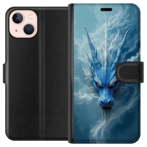 Kompatibel Tegnebogsetui til Apple iPhone 13 mini Episk fantasydesign med isdrage