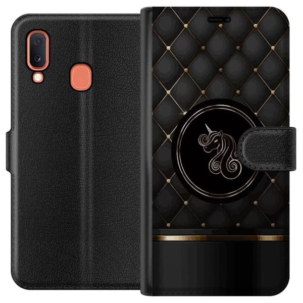 Kompatibelt Plånboksfodral till Samsung Galaxy A20e Luxury Unicorn