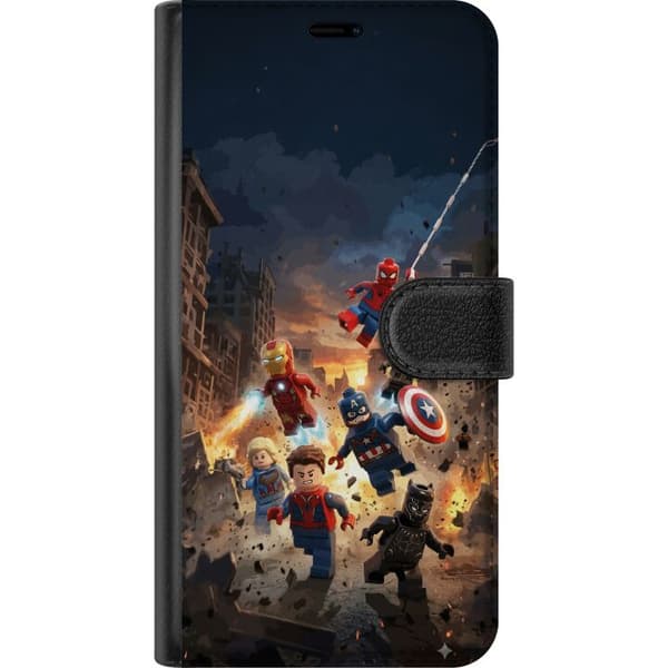 Kompatibel Tegnebogsetui til Apple iPhone 6 Actionfyldt LEGO Marvel-motiv til superheltfans