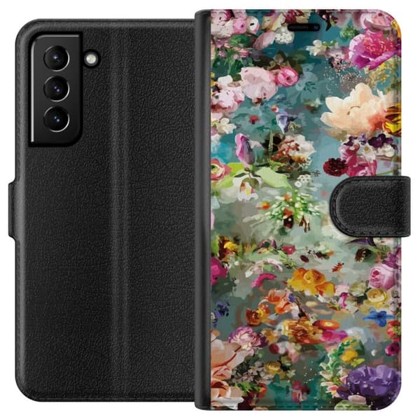 Kompatibel Tegnebogsetui til Samsung Galaxy S21+ 5G Blomster