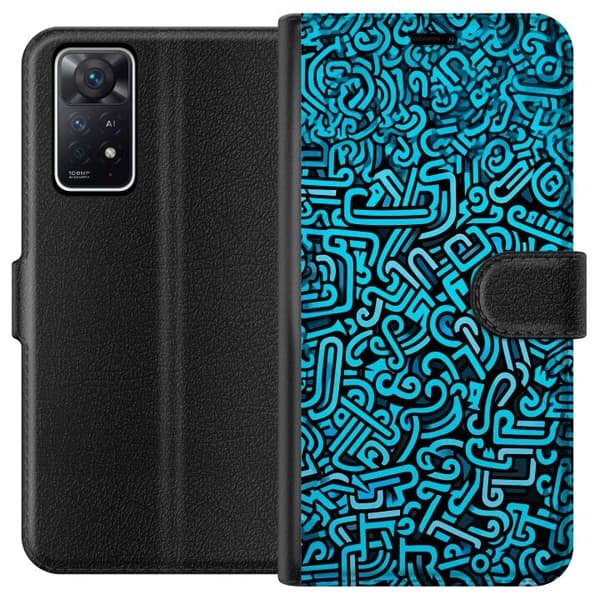 Kompatibelt Plånboksfodral till Xiaomi Redmi Note 11 Pro 5G Blå abstrakt graffiti