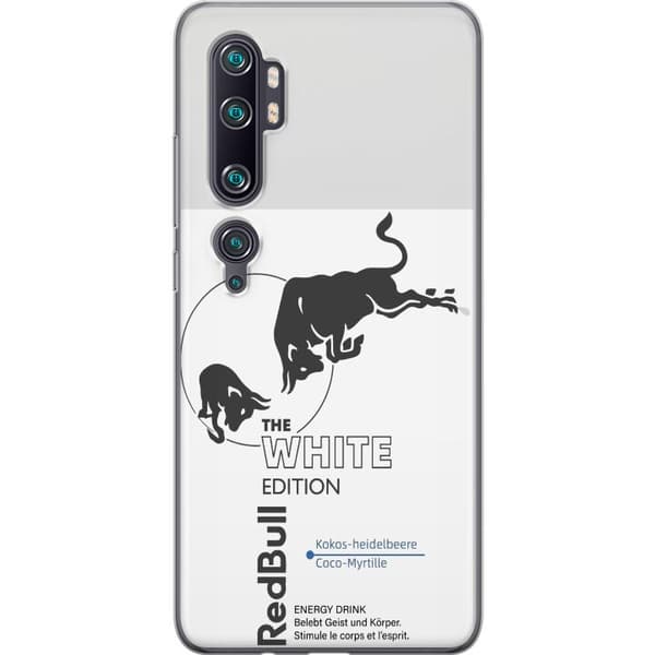 Kompatibelt Mobilskal till Xiaomi Mi Note 10 Pro Modern Red Bull White Edition design