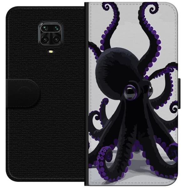 Kompatibelt Plånboksfodral till Xiaomi Redmi Note 9S Svart bläckfisk