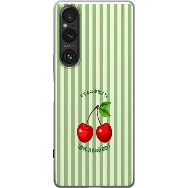 Kompatibelt Mobildeksel til Sony Xperia 1 VI Søtt kirsebærbilde med hjerteformet design