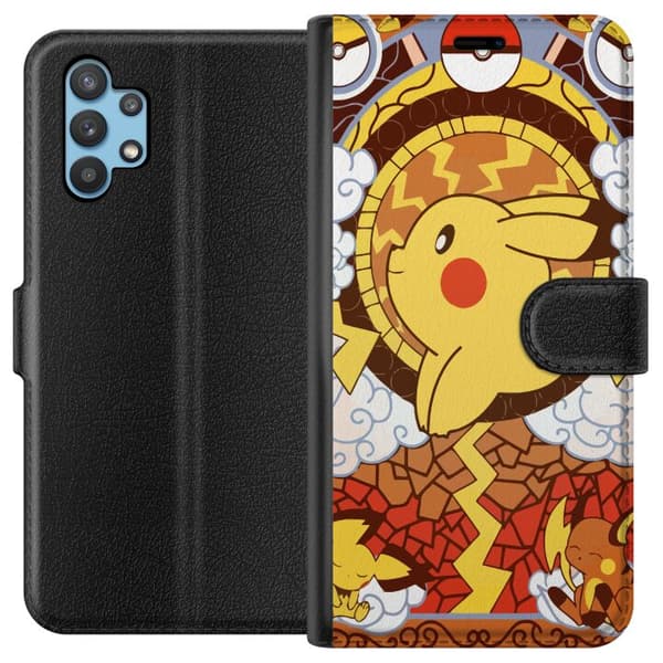 Kompatibelt Plånboksfodral till Samsung Galaxy A32 5G Pikachu