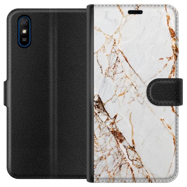 Kompatibelt Lommeboketui til Xiaomi Redmi 9A Gyldne årer