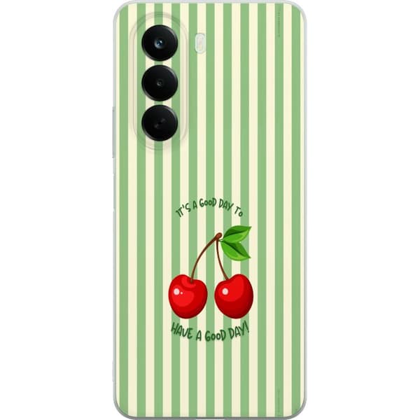 Kompatibelt Mobildeksel til OnePlus Nord CE6 Lite Søtt kirsebærbilde med hjerteformet design