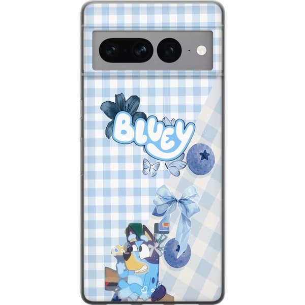 Kompatibelt Mobildeksel til Google Pixel 7 Pro Søtt Bluey-motiv i blå pastellstil