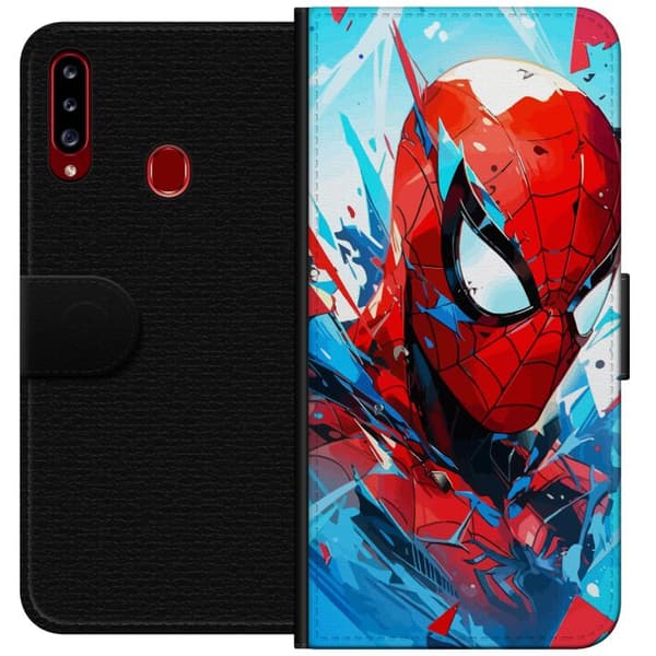 Kompatibelt Plånboksfodral till Samsung Galaxy A20s Spiderman