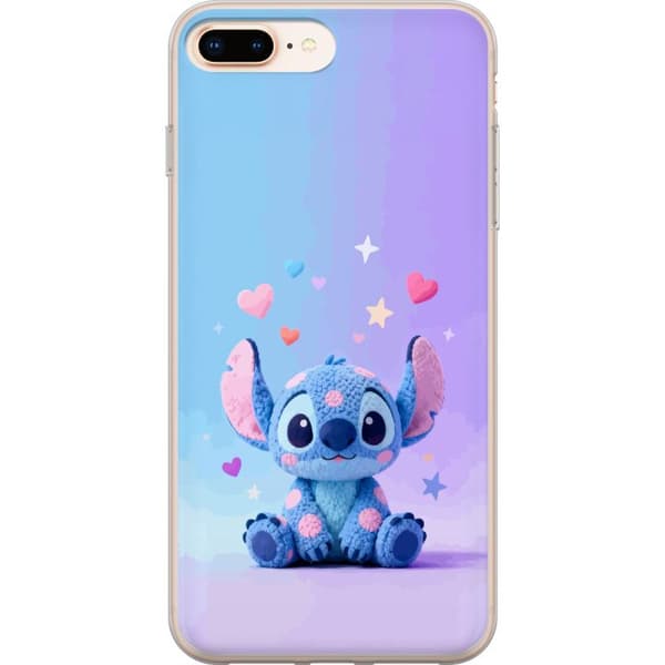 Kompatibelt Mobildeksel til Apple iPhone 8 Plus Søt blå fantasifigur med rosa hjerter og stjerner