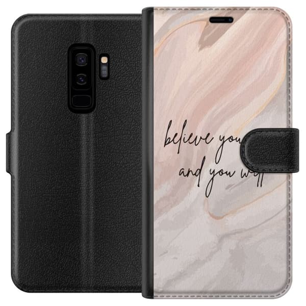 Kompatibel Tegnebogsetui til Samsung Galaxy S9+ Tekst