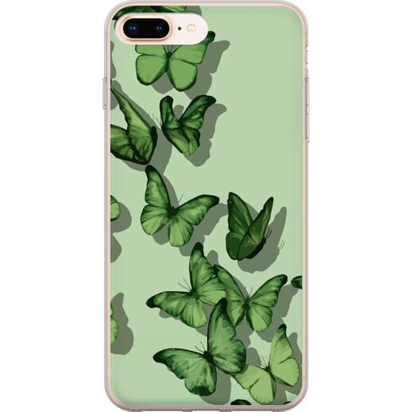 Kompatibelt Mobilskal till Apple iPhone 8 Plus Gröna Fjärilar