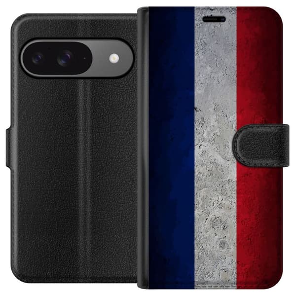 Kompatibel Tegnebogsetui til Google Pixel 9 Renset fransk flagdesign