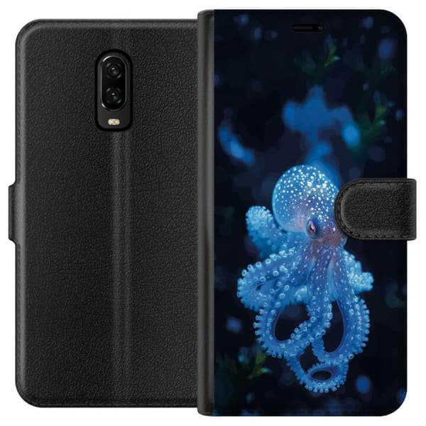 Kompatibelt Lommeboketui til OnePlus 6T Nærbilde av blå blekksprut