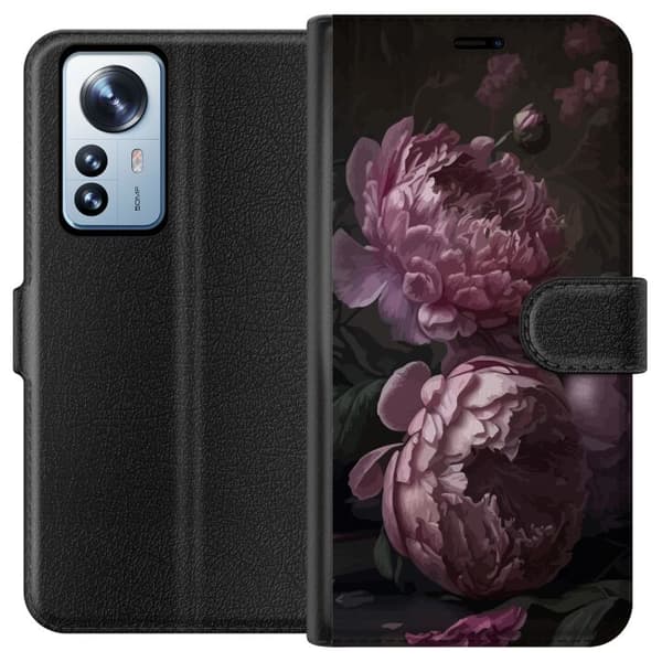 Kompatibel Tegnebogsetui til Xiaomi 12 Pro Blommor