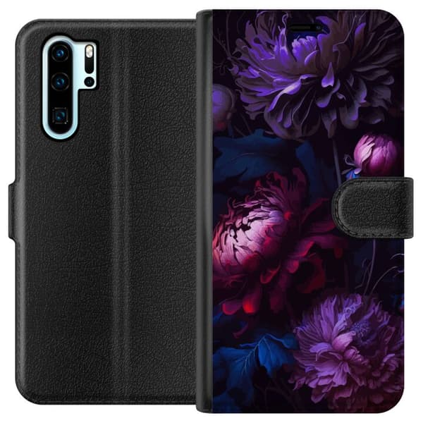 Kompatibel Tegnebogsetui til Huawei P30 Pro Lilla Blomster