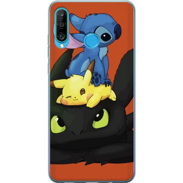 Kompatibelt Mobilskal till Huawei P30 lite Lilo and Stitch