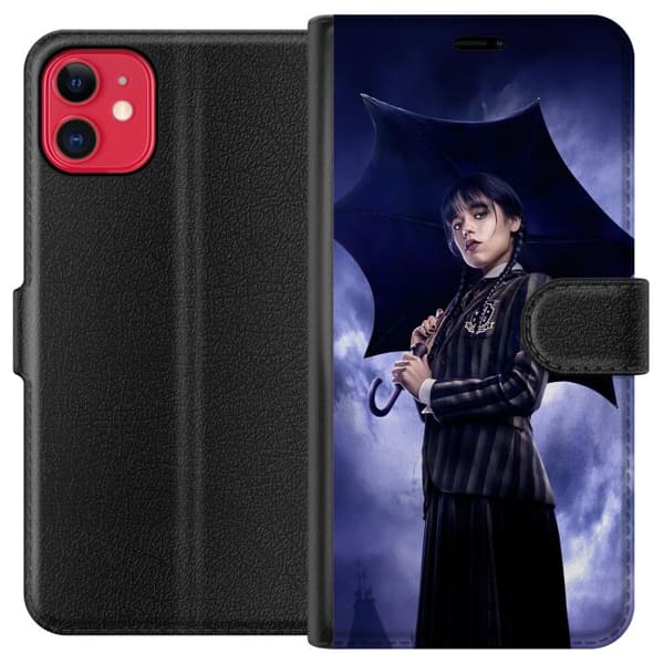 Kompatibel Tegnebogsetui til Apple iPhone 11 Wednesday Addams
