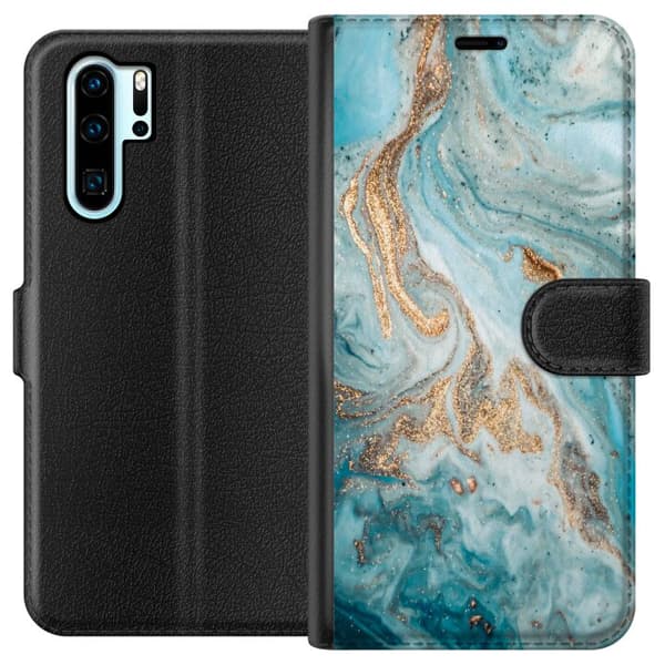 Kompatibel Tegnebogsetui til Huawei P30 Pro Magisk Marmor
