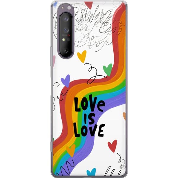 Kompatibelt Mobildeksel til Sony Xperia 1 II Regnbåge med kärleksbudskap