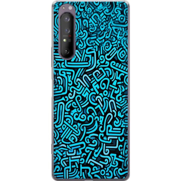 Kompatibelt Mobildeksel til Sony Xperia 1 II Blå abstrakt graffiti