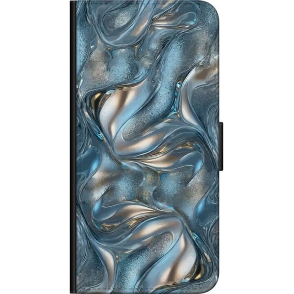Kompatibel Tegnebogsetui til Xiaomi Redmi Note 9S Moderne metallisk abstrakt design med flydende former