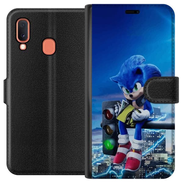 Kompatibelt Plånboksfodral till Samsung Galaxy A20e Sonic the Hedgehog